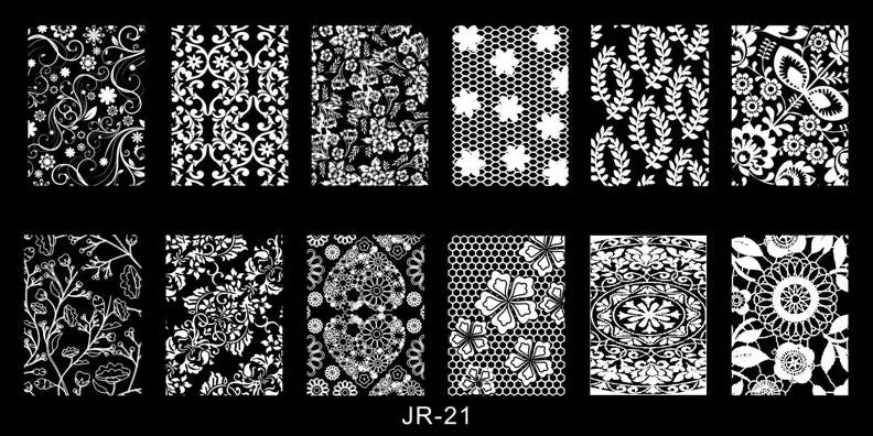 1Pc Nail Art Stamp Plate Geometric Line DIY Stamping Image Plate 6*12CM Nail Stamping Plate Stainless Steel Plate Stencil JR-030