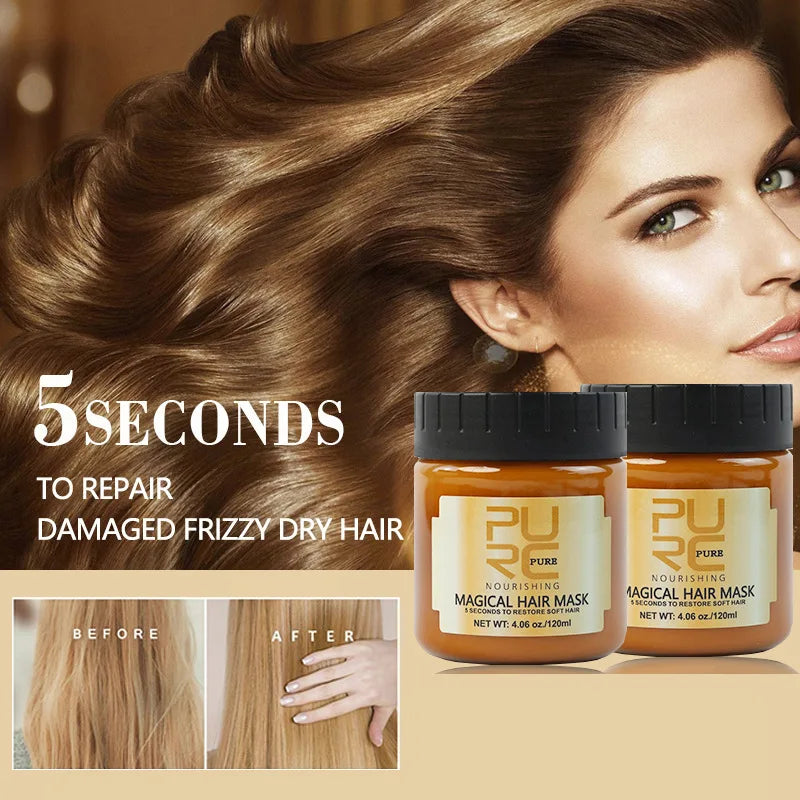PURC No Steam Hair Mask Intensive Repair Dry Damaged Hair Smooth Silky Anti-Breakage Volumizing Hair Spa Treatment Conditioner