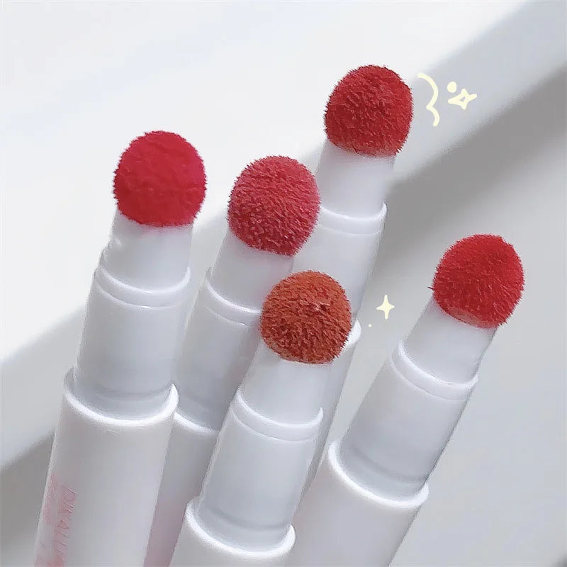 Lip Gloss Cream Air Cushion Lips Cream Matte Brick Red Lip Glaze Mud Lipstick Pen Non-Stick Cup Female Lip Tint Korean Makeup