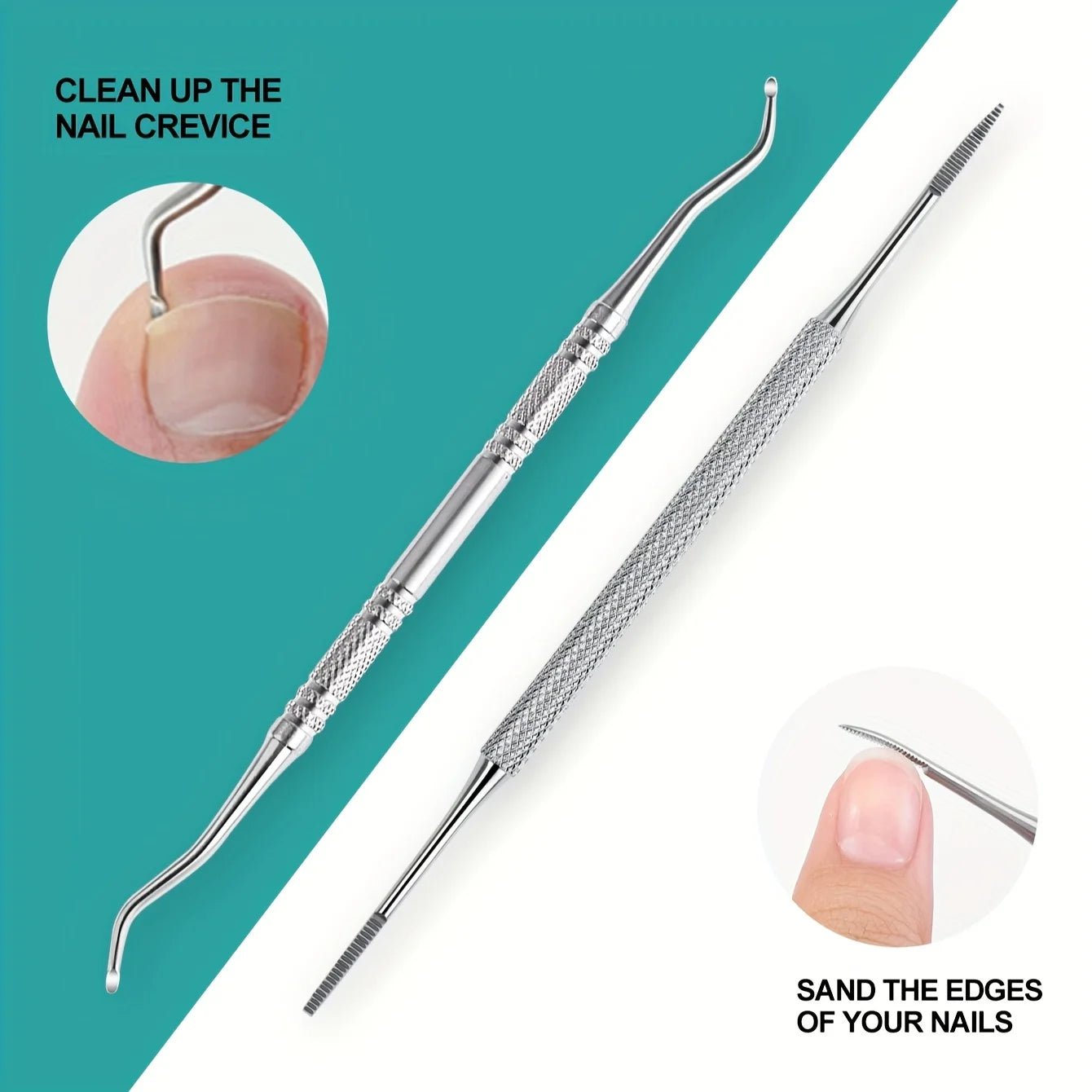 1/6pcs Stainless Steel Professional Multi-Functional Nail Care Kit,Including Dead Skin Edge Trimmer and Dead Skin Rake,Nail File