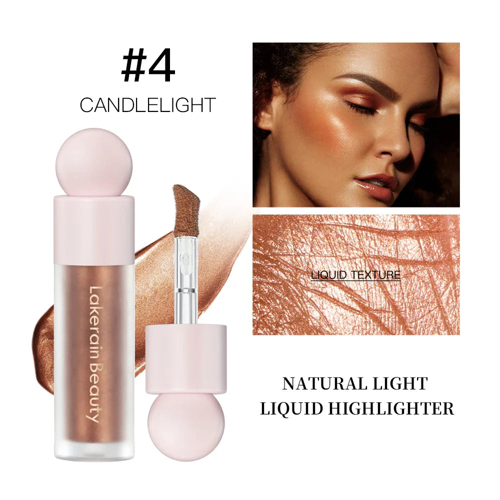 4Color Face Liquid Highlighter Bronzer Contouring Highlight Fluid Makeup Face Shimmer Shine High Lighter Iluminador Maquillaje