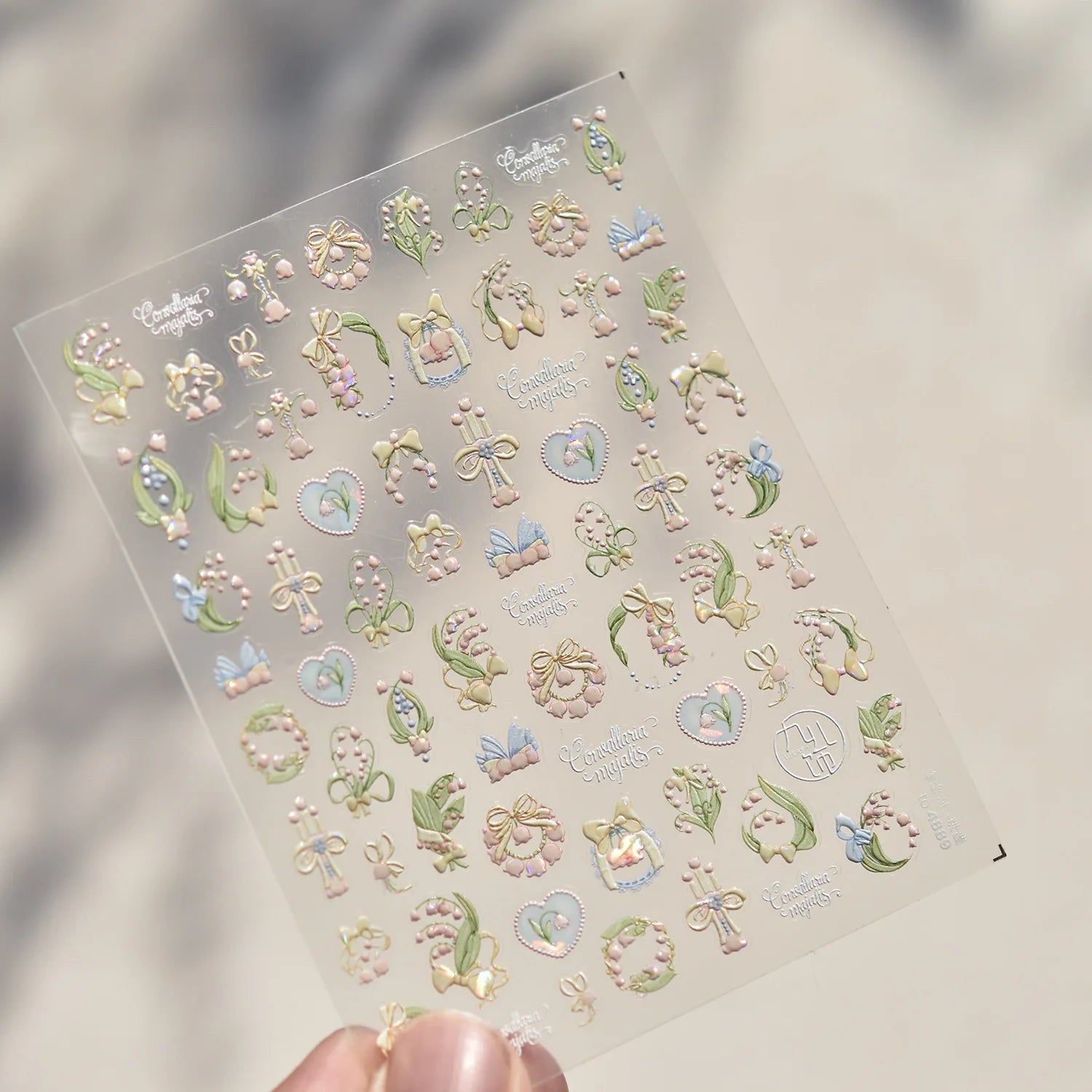 1pcs Dream Flower Window Shell Light Nail Art Stickers Japanese Flower Self Adhesive Stickers Press On Nails Decoration Decals