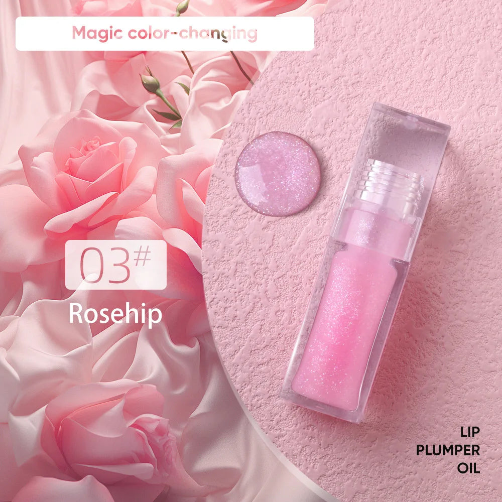 Magic Lip Oil Color Changing Lip Care Plumper Long lasting Moisturizing Cruelty Free Vegan Glitter Lipgloss Custom Logo 5pcs
