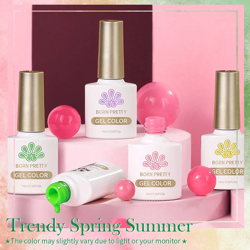 BORN PRETTY Black White Colors Gel Nail Polish 10ml Soak Off UV LED Gel Nail Art DIY Design Semi Permanent Varnishes Manciure