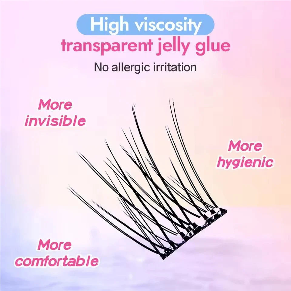 MJ 10 Rows of Large Capacity Glue-free False Eyelashes Single Cluster 10-12MM C-curled Natural Self-adhesive false Eyelashes
