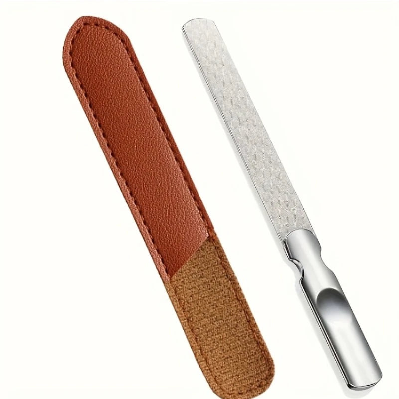 Professional Stainless Steel Nail File Double-Sided Heavy Duty & Reusable Manicure Tool for Natural Nails Christmas Gift