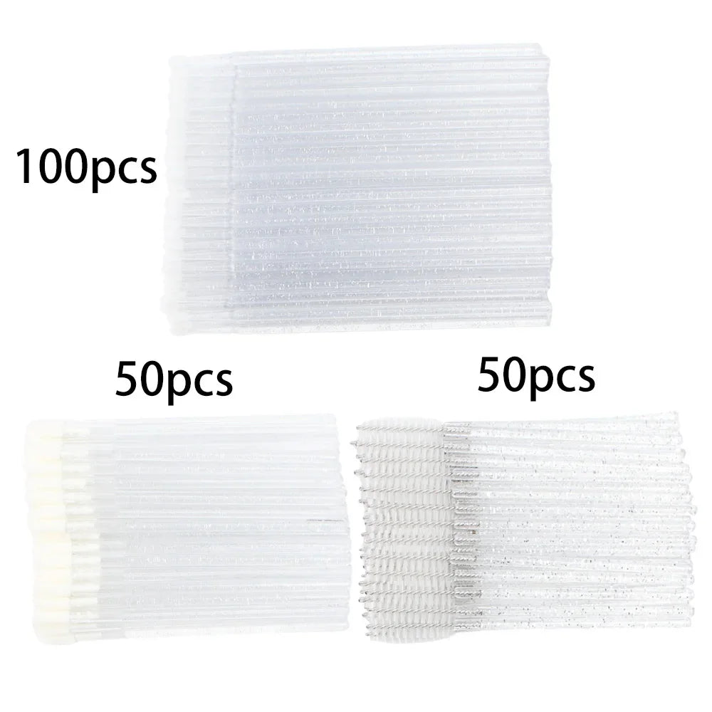 200pcs Disposable Brushes Set Mascara Wands Lip Brushes Microbrush Applicator Swab for Eyelash Extension Eyebrow Makeup Tools