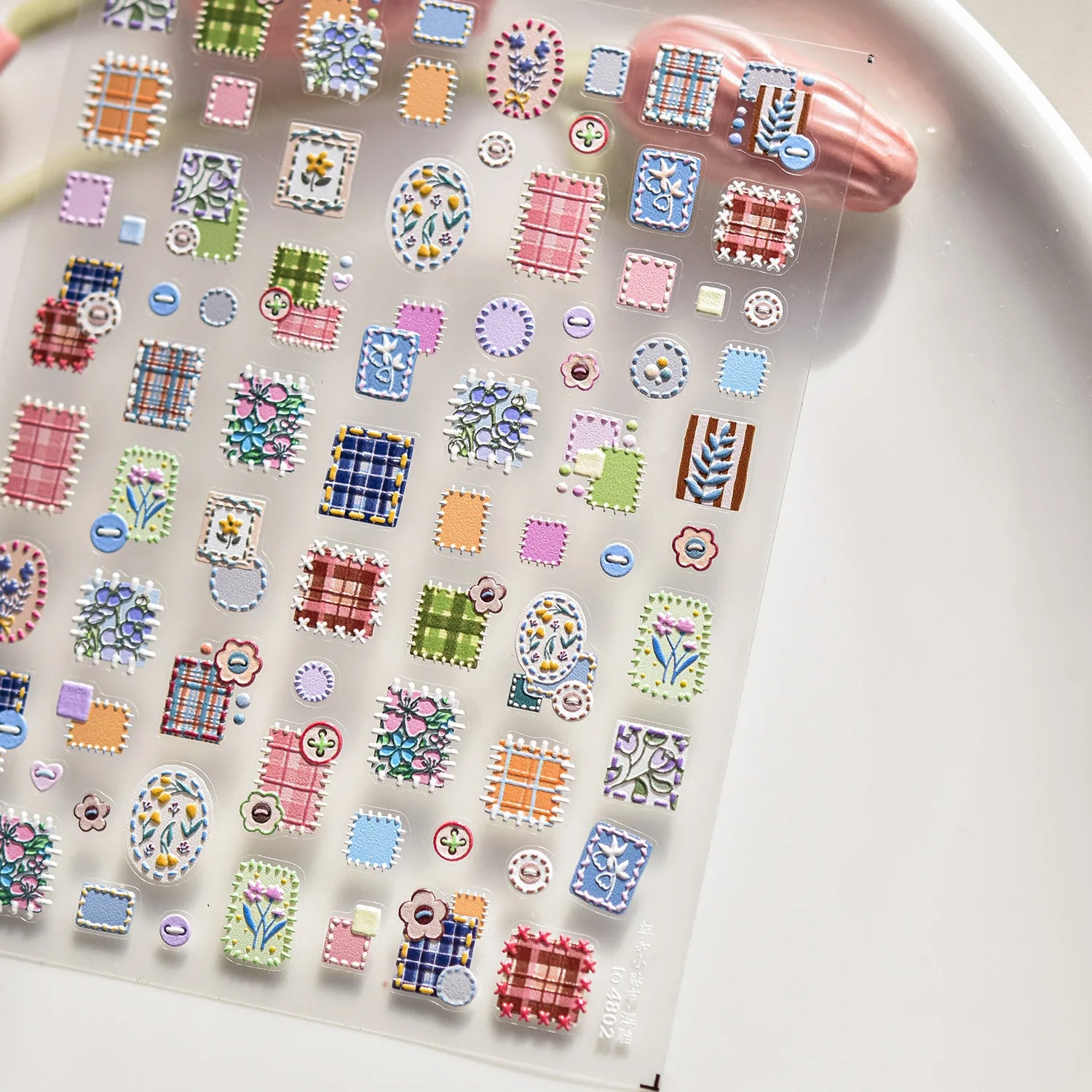 1pcs Dream Flower Window Shell Light Nail Art Stickers Japanese Flower Self Adhesive Stickers Press On Nails Decoration Decals