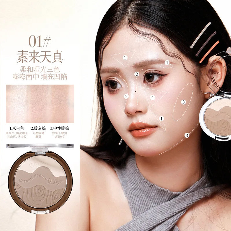 XiXi Contouring Matte Highlight Make Up Face Body Sculptor Shading Bronzer Contour Powder Palette Shadows Cosmetics Cute Makeup