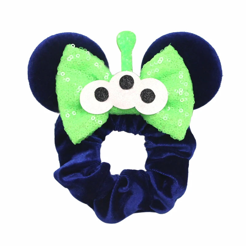 Women Ears Hair Scrunchies Velvet Hairbands For Girls Sequins Bows Headband Women Trip DIY Accessories Mouse Party Decor