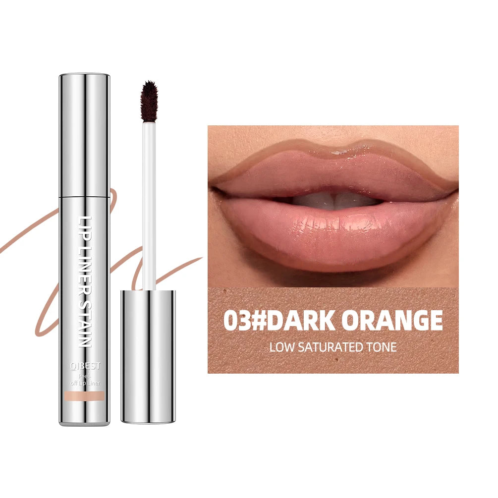 QIBEST Lipliner Peel Off Tattoo Lipgloss Waterproof Long Lasting Matte Lip Tint Brown Contour Tear-off Lip Stain Cosmetics