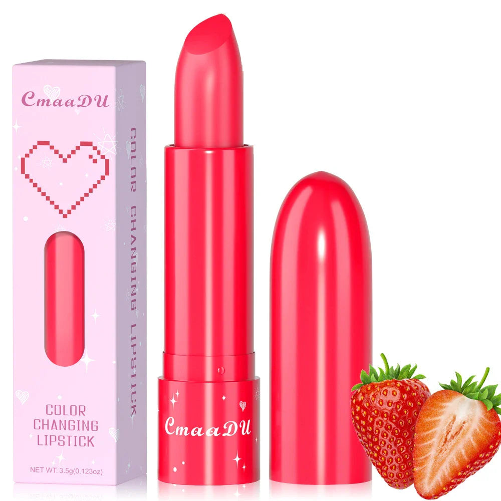 6-Color Fruity Scent Color-Changing Lipstick, Moisturizing and Hydrating, Long-Lasting Lip Balm with Smooth and Soft Texture