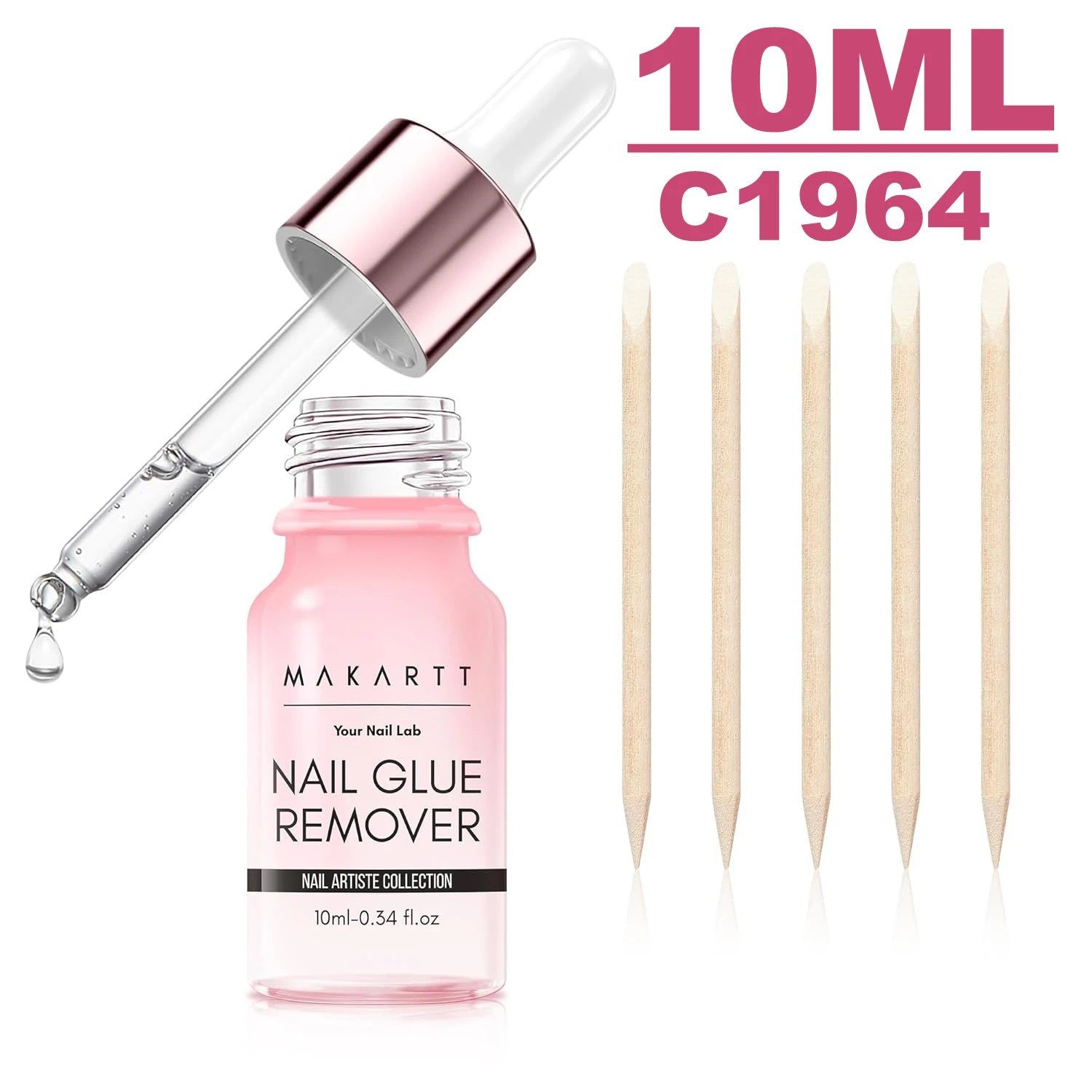 Makartt Super Strong Nail Glue and Glue Remover ,Quick Glue Debonder | Easy Removal with a Dropper Applicator For Press On Nails