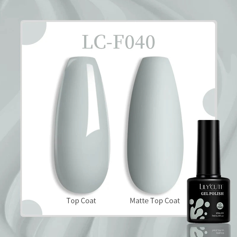 LILYCUTE 7ML Eggshell Gel Nail Polish White Black Material Semi Permanent Autumn Varnish With Any Color Gel Soak Off UV Manicure