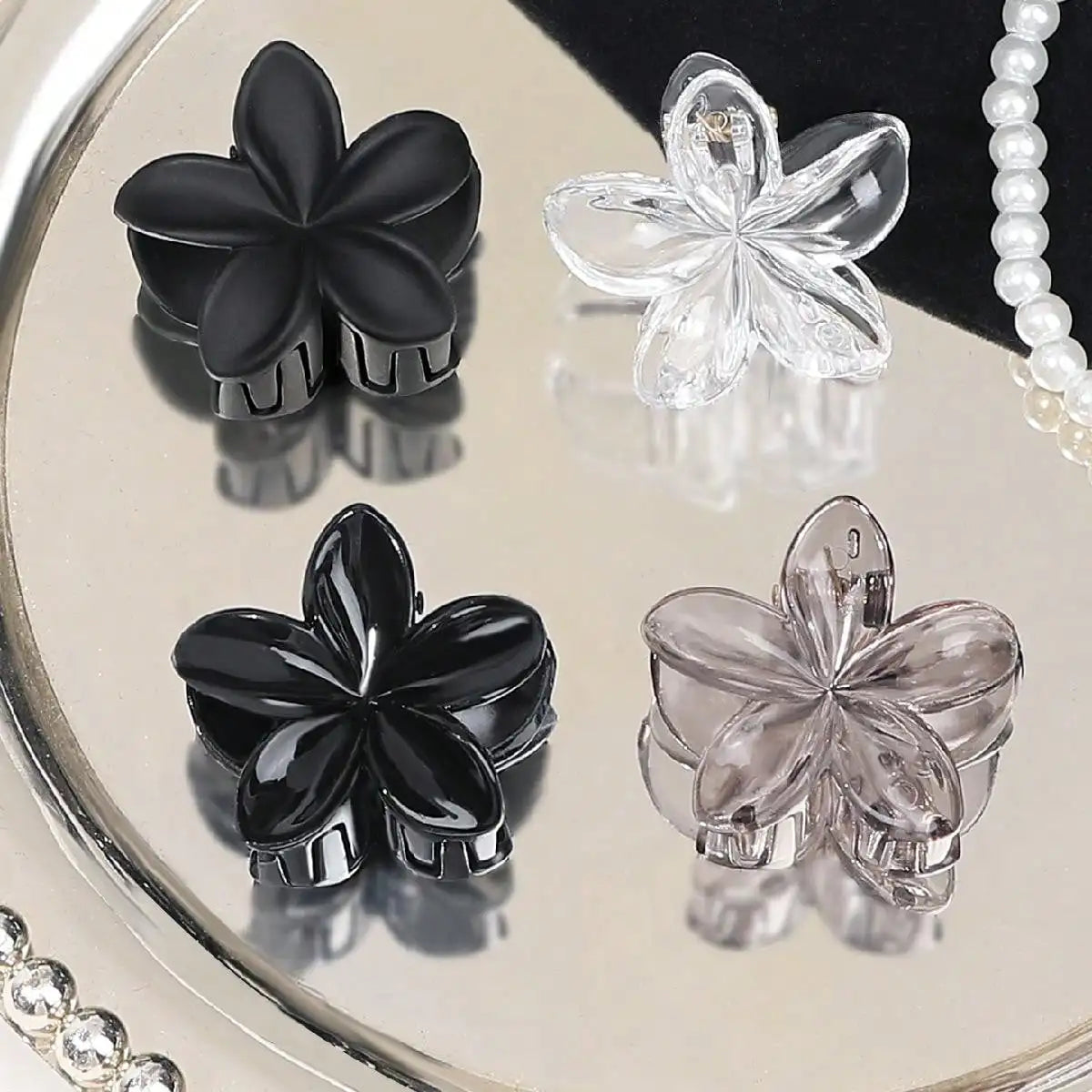 4Pcs Multicolor Flower Hair Claw Clips for Women Girls Nonslip Cute Fashion Hair Accessories Small Hairpin Crab Barrette Style