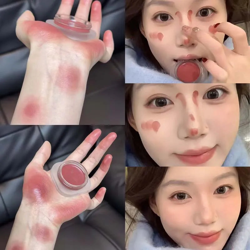 Monochrome Powder Blusher Cream Brightening Whitening Purple Lip and Cheek Dual-use Matte Natural Rouge Blush Tint Palette