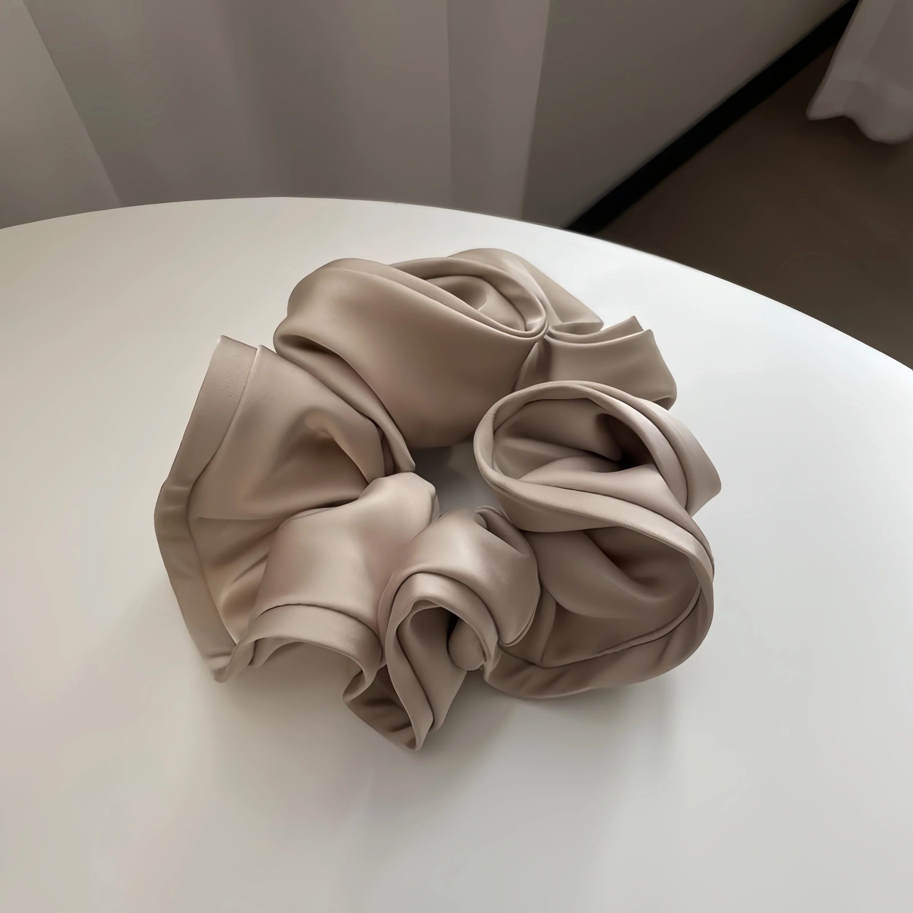 Korean Big Hair Tie Ribbon Scrunchies Satin Elastic Hair Band Bow Women Simple Temperament New Style  Ponytail Hair Accessories