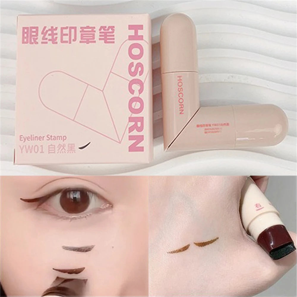 Waterproof Double-Wing Integrated Eyeliner Stamp - Sweat Proof & Long Lasting Easy to Use for Beginners Lazy Makeup Stencil