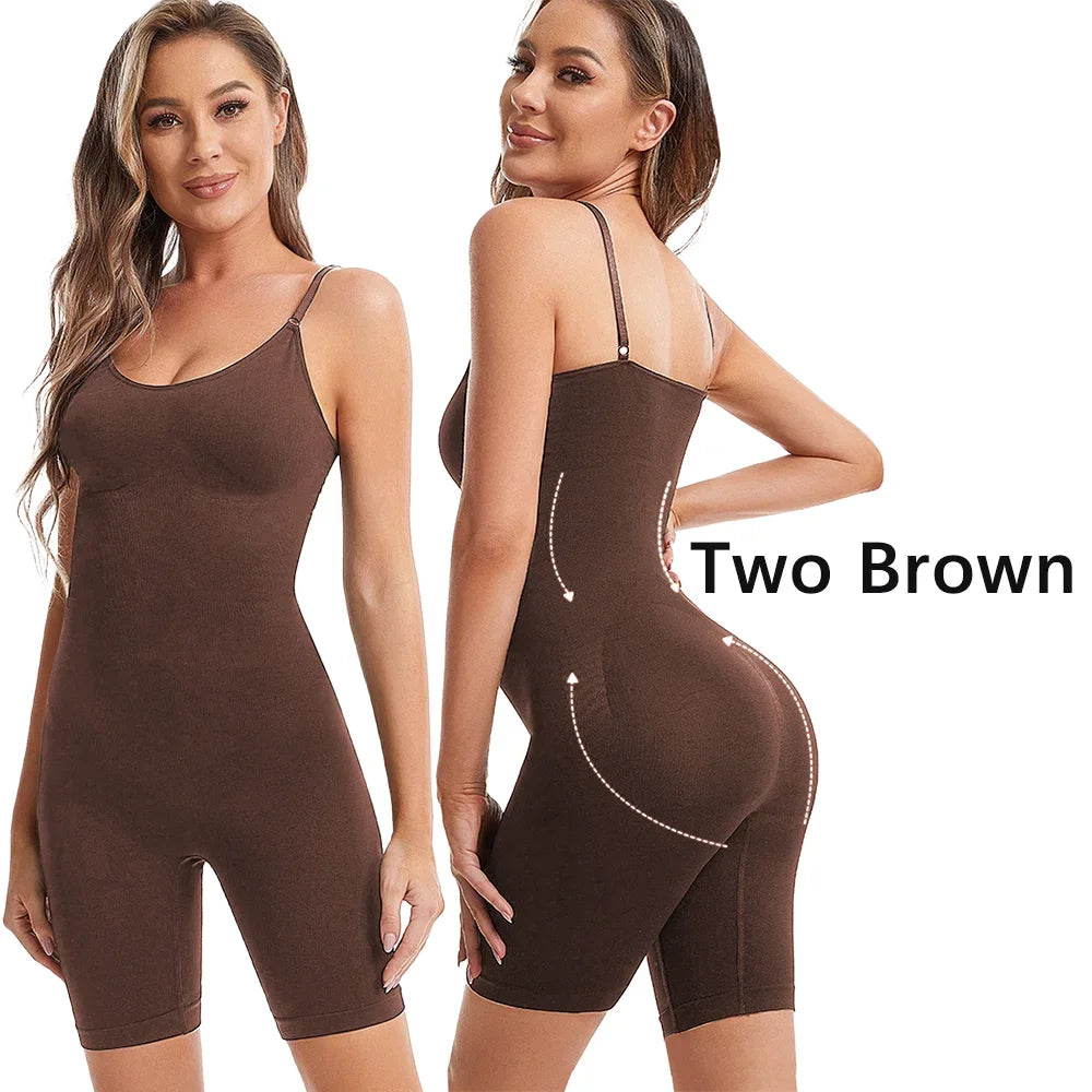 Seamless Women Bodysuit Butt Lifter Shapewear Waist Trainer Body Shaper Strappy-Back Chest Enhancing Corrective Underwear Corset