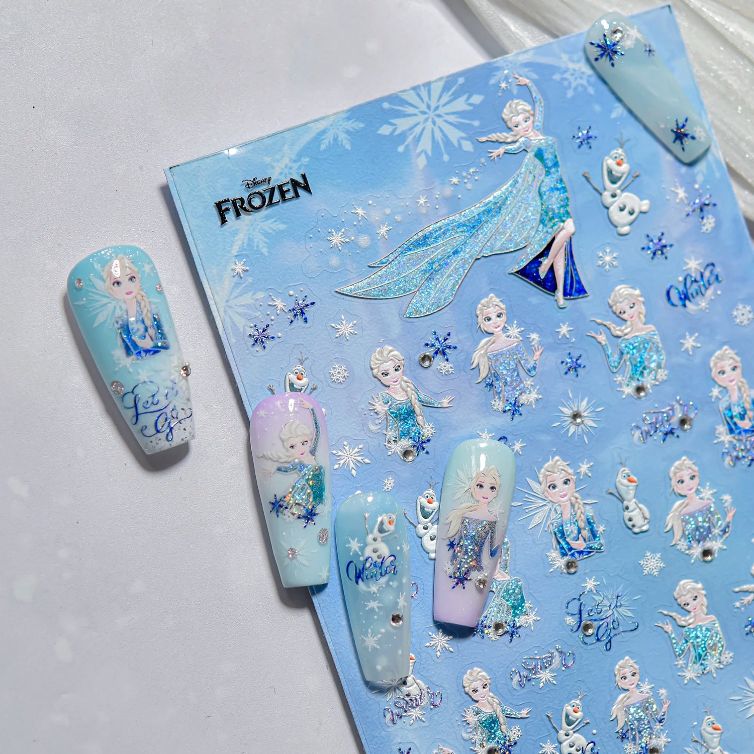 1PCS New Sanrio Family Cartoon 5D Embossed Nail Sticker Cute Hello Kitty Kuromi Pom Pom Purin Decal Nail Decoration