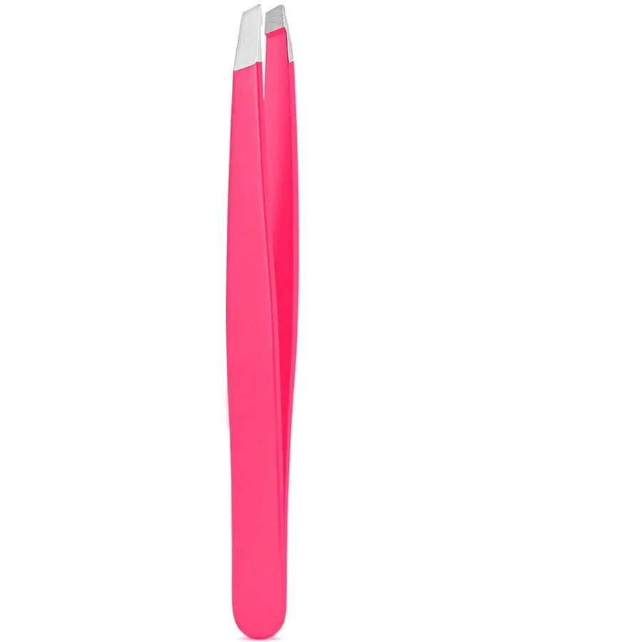 Stainless Steel Black Eyebrow Tweezer with Slant and Flat Point Beauty Tools for Eyelash Tweezer & Ingrown Hair Removal