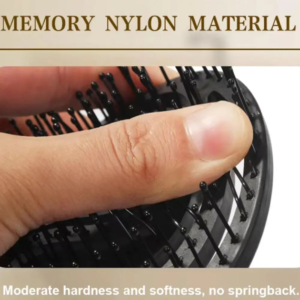 Hollow-Out Curved Detangling Brush – Volumizing Styling Brush with Rounded Tips, Scalp Massage & Blow-Dry Design for High Crown