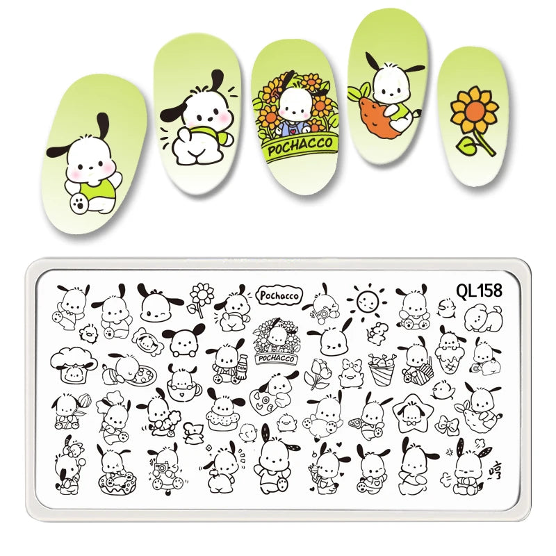 1PCS Blue Ocean Animal Nail Art Stamping Plates Fish Image Stencils for Nails Stamp Tools Manicure Template