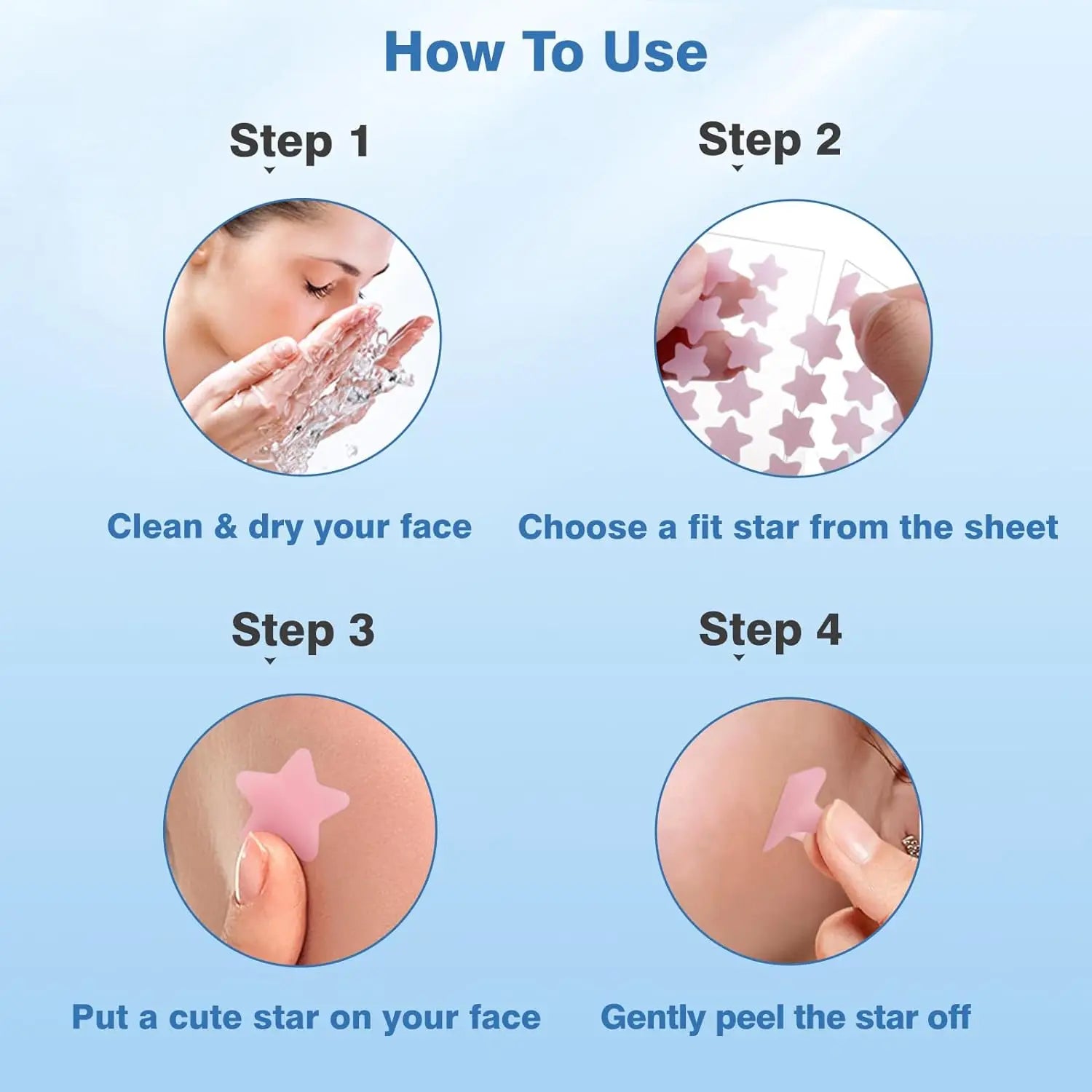 720Pcs Colorful Cute Star Heart Shaped Acne Treatment Sticker Invisible Acne Cover Pimple Patch Skin Care