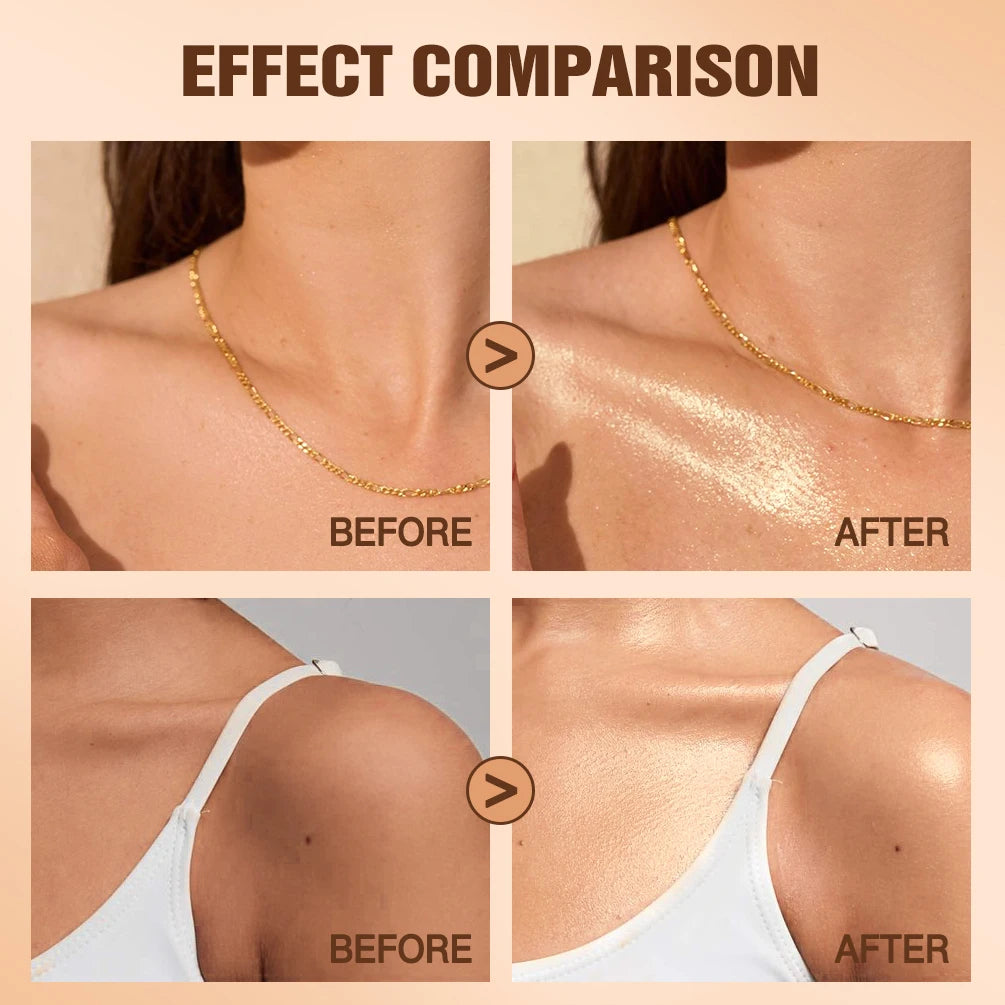 Body Shimmer Oil Liquid Highlighter Long Lasting Sequin Illuminating Moisturizing Highlight Facial Contour Brightening Makeup