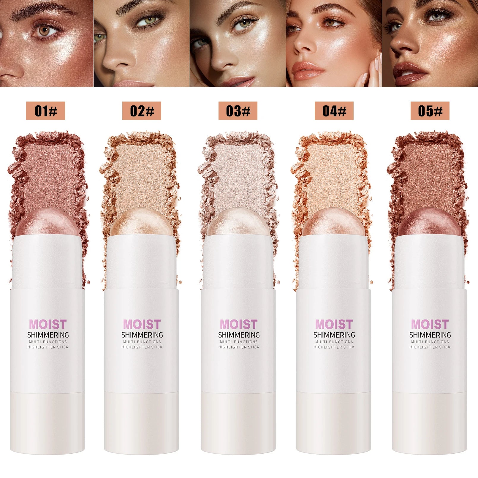 [Natural Glowup] 1pc Glowup Highlighter Stick | Natural Brightening Face Contour & Highlight Makeup, Medium Coverage, Buildable