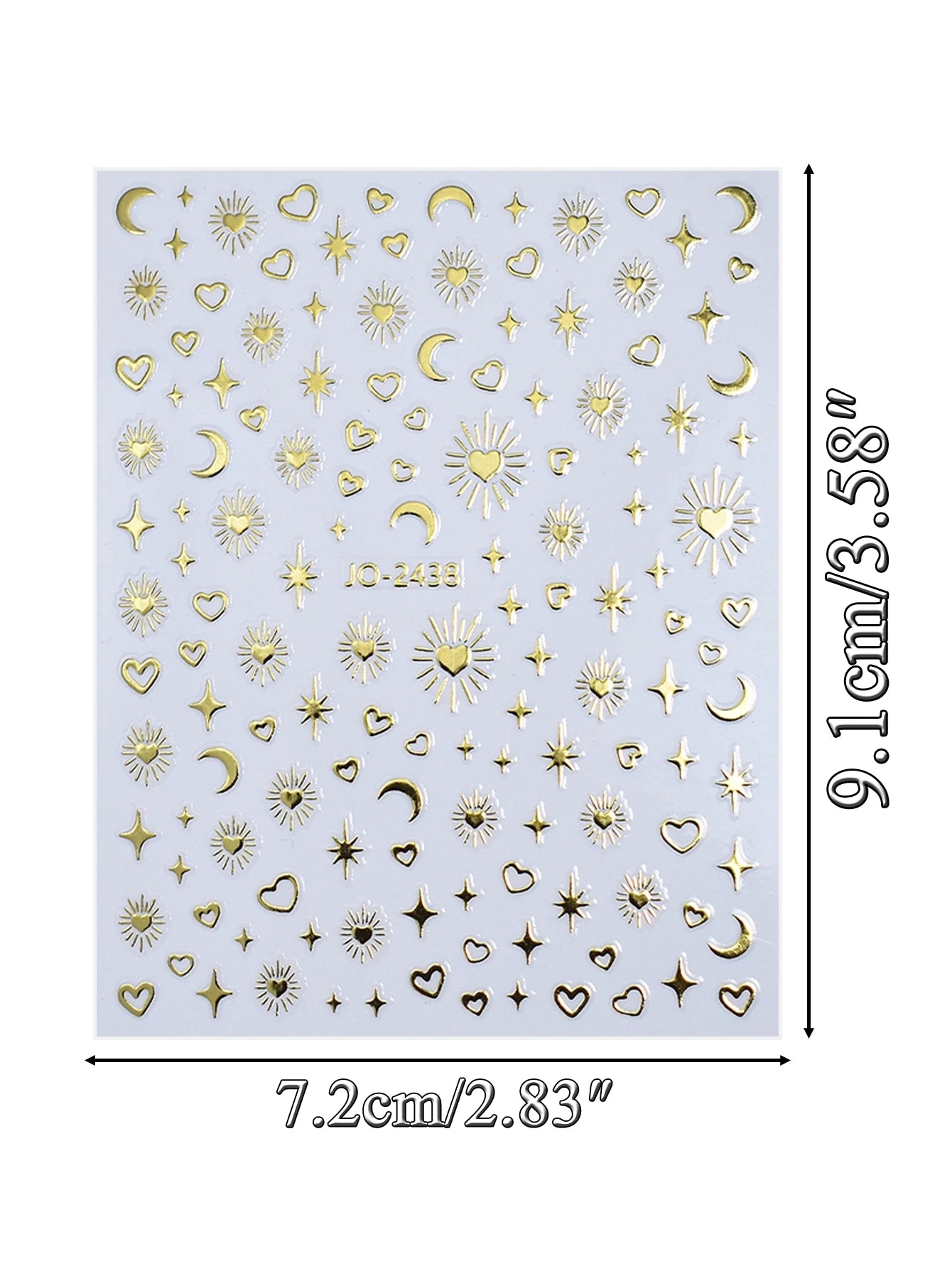 6/12 Sheets Gold & Silver Star, Moon & Heart Nail Stickers, Self-Adhesive 3D Nail Art Decals for DIY Manicure Decoration