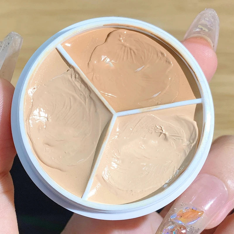 3-Color Full Coverage Concealer - Waterproof Corrector for Blemishes, Dark Circles & Fine Lines