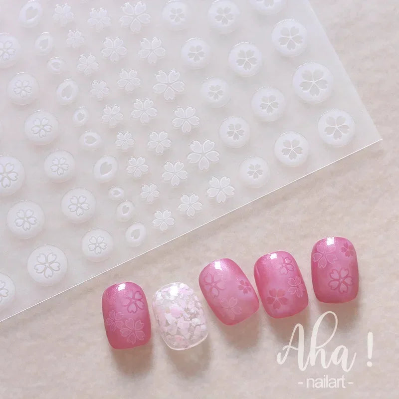 1sheet 3D Sweet Cherry Fruit Nail Art Stickers Summer Peach/Lemon/Star/Moon Nail Decals 8*10cm Adhesive Red Cherry Nail Decor