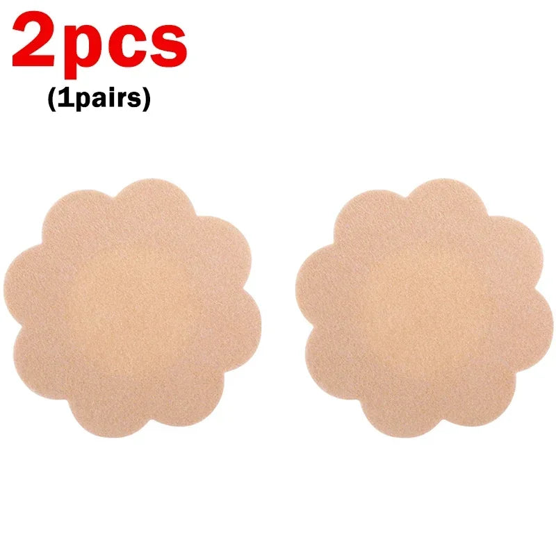 2PCS Silicone Nipple Cover Women Reusable Breast Lingerie Bra Sticker Female Invisible Petal Lift Up Adhesive Pads Chest Pasties