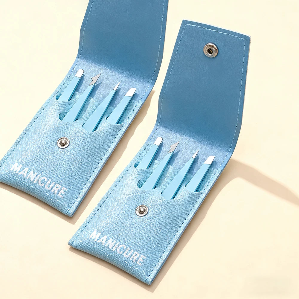 Eyebrow Tweezer Colorful Hair Beauty Fine Hairs Puller Stainless Steel Slanted Eye Brow Clips Removal Makeup Tools