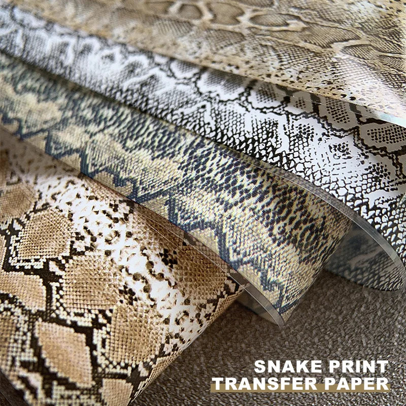 DIY Snake Pattern Nail Foils for Transfer Paper Sticker Ice Cube Sliders Adhesive Paper Wraps Gradient Nail Art Decorations