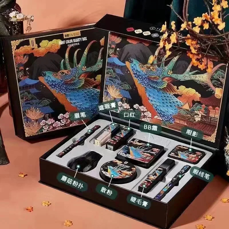 Christmas Makeup Set Gift Box BB Cream Lipstick Eyeliner Eyeshadow Eyebrow Pencil Beauty Makeup Cosmetics Holiday Gift