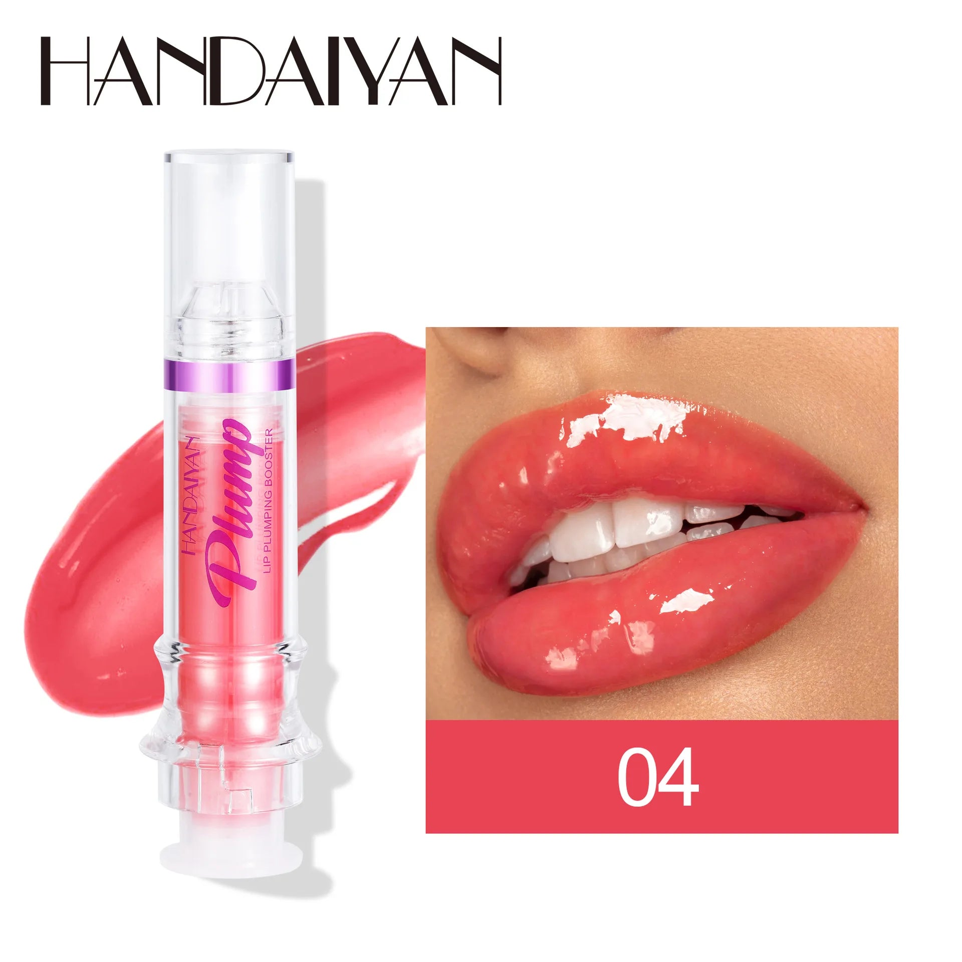 HANDAYAN 6-Color Lip Plumping Booster Moisturizing Clear Lip Gloss Plumping Honey Lip Oil Rich Lips Lipgloss Makeup