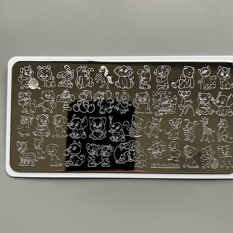 XMQ Nail Art Stamping  Plates Carton Flowers Template