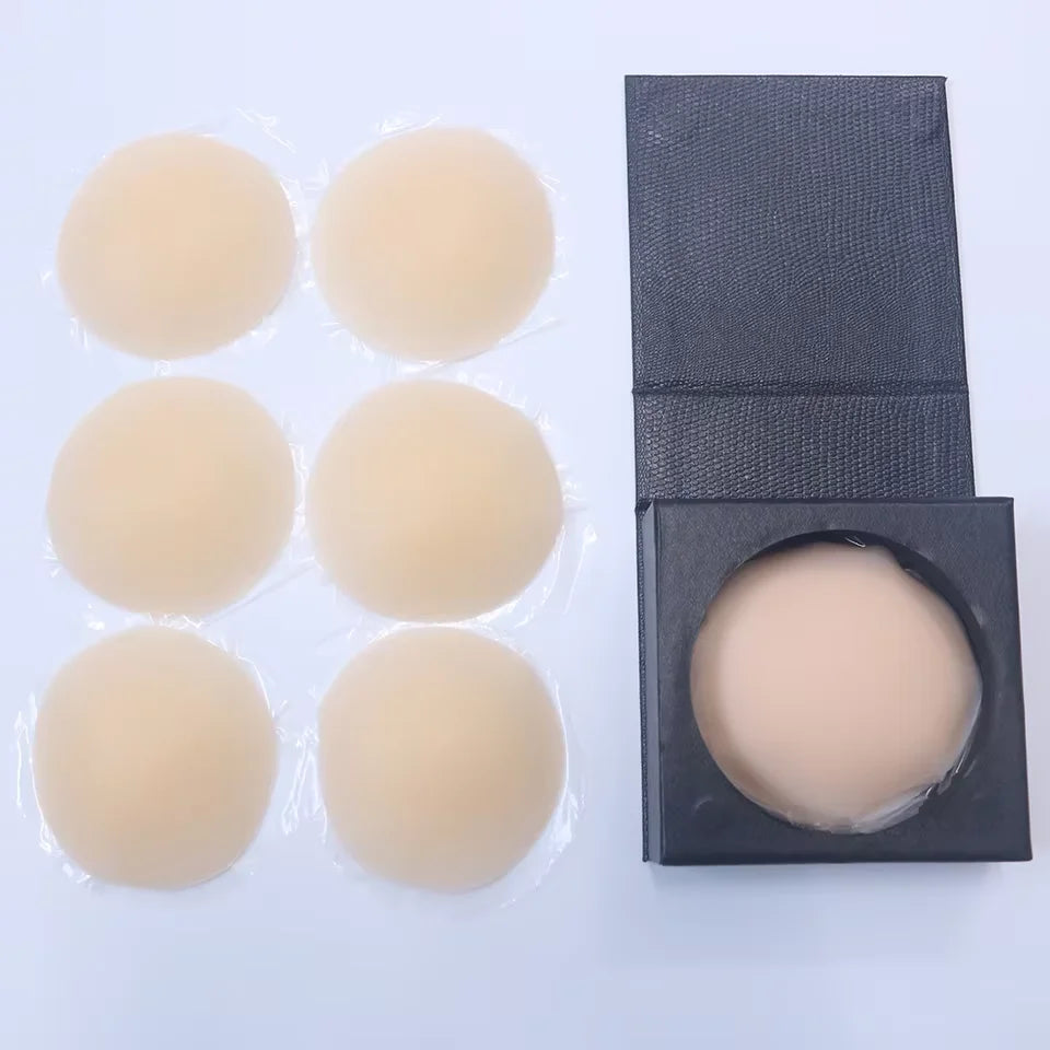 Nipple Cover Stickers Adhesive Tape Reusable Silicone Nippls Pasties Sticky Breast Bra Pads For Dress Bikini Women