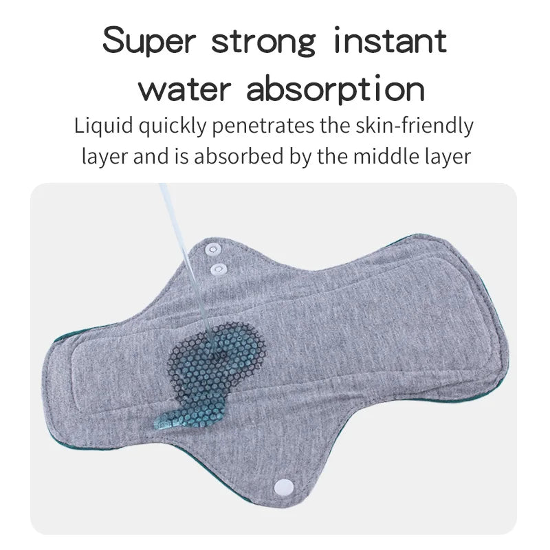 AIO Leak-Proof & Waterproof Washable Incontinence Sanitary Pads Women's Period pads Urine Proof Underwear Pads 2PCS