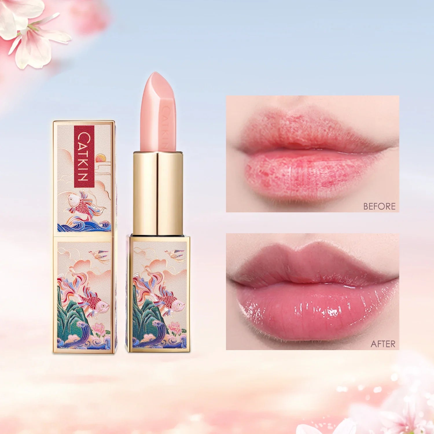 CATKIN Lip Balm – Moisturizing, Repairing Lip Skin, Pink Transparent Soothing Treatment for Soft & Healthy Lips