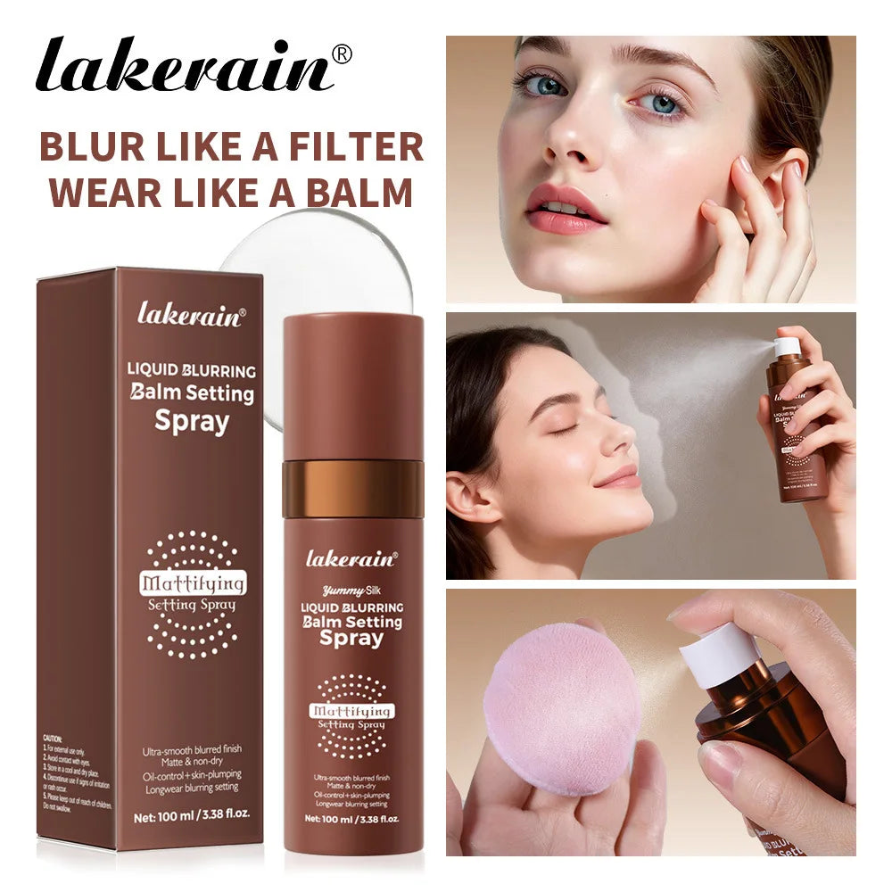 Lakerain Waterproof Makeup Fixing Setting Spray Quick Dry Long Lasting Oil Control Moisturizing Natural Refreshing Makeup Spray