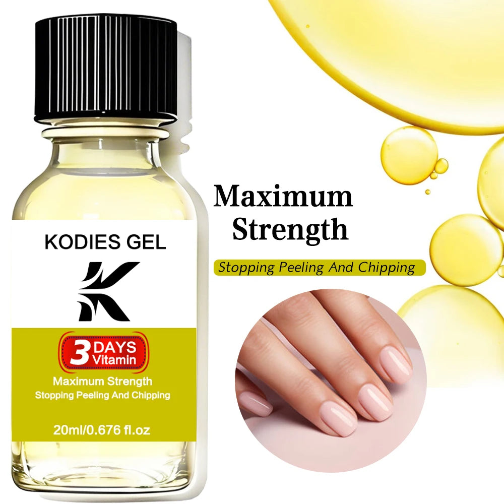 KODIES GEL 20ML Rejuvenation Nail Growth Oil Vitamin Cosmetics Nail Growth Serum Nourish Dry Skin Nail Art Treatment Repair Care