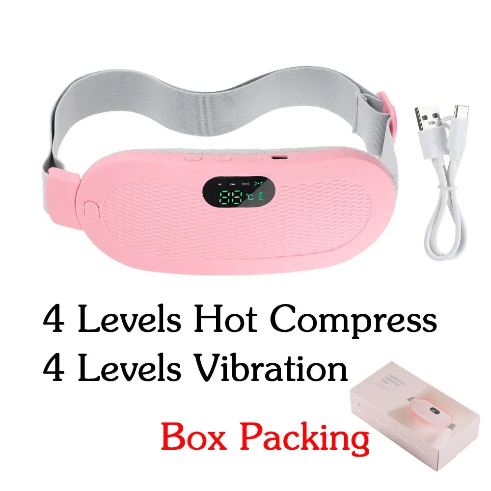 Women Menstrual Heating Pads Effective Hot Compress Period Relief Belt Rechargeable Heated Waist Massager Gifts for Female