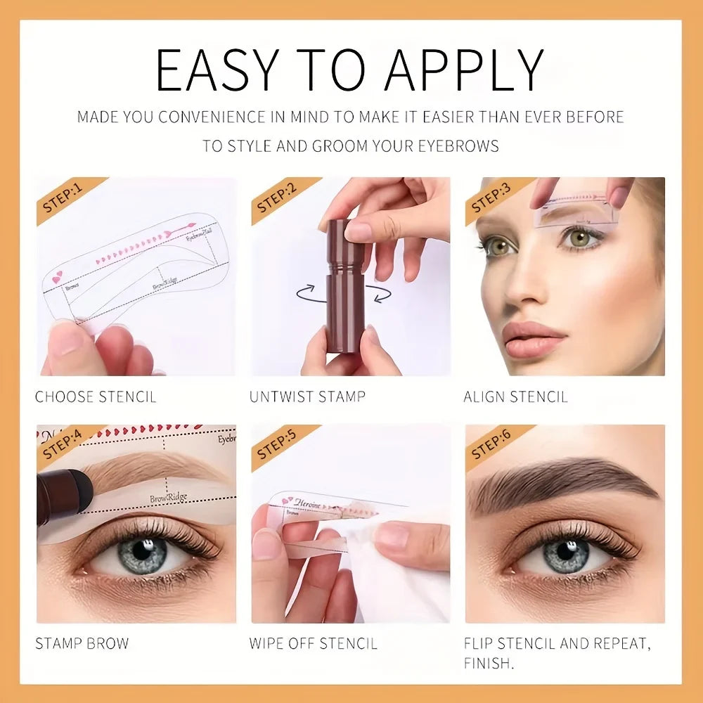 Professional eyebrow seal shaping set pen waterproof makeup pen female lasting perfect eyebrow template and 10 templates and bru