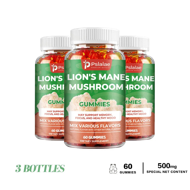 Lion's Mane Mushroom Supplements - Gummies for Focus and Clarity, Brain Support