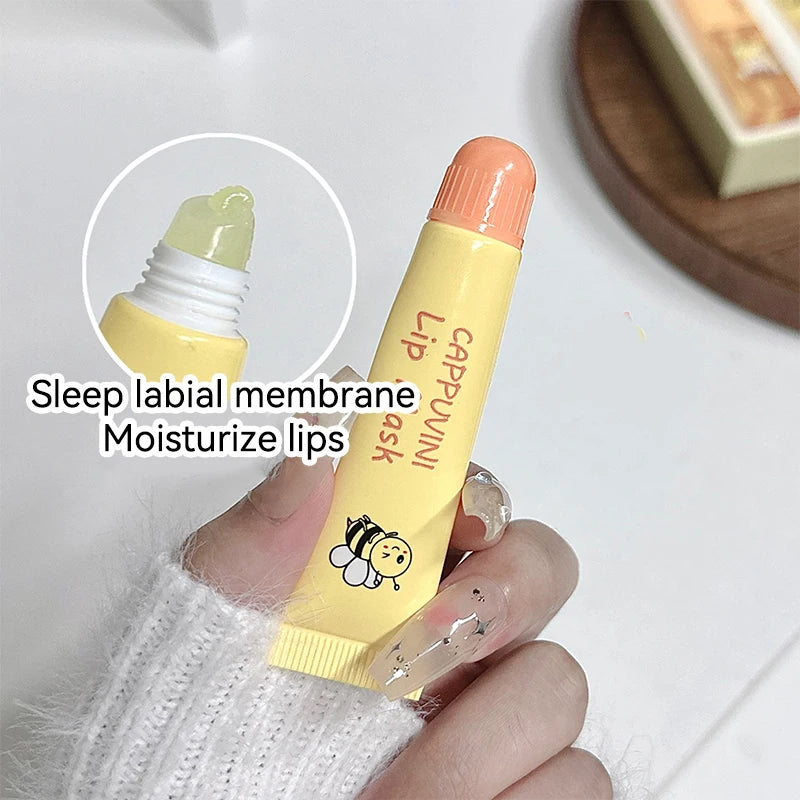 Cappuvini Honey Lip Care Set |   Lip Wrinkle Reduction Softening Dead Skin Exfoliating |   Mild Ingredients Non-Irritating Moisturizing Lip Oil Lip Mask |   For Students
