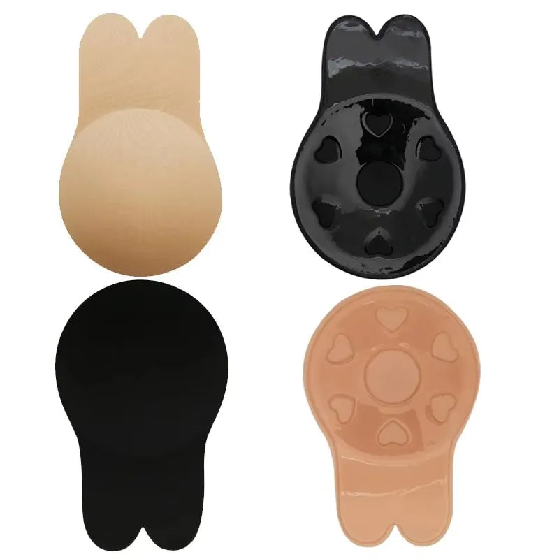 1/2Pairs Women Bras Self Adhesive Silicone Strapless Invisible Bra Reusable Sticky Breast Lift Tape Rabbit Nipple Cover Bra Pads