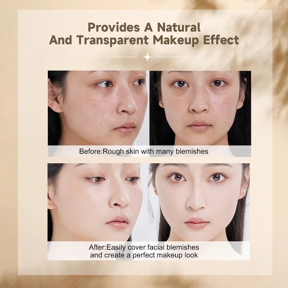 Life Girls Watery Double-Headed Foundation Stick with Brush, Natural Long-Lasting Flawless Makeup For Facial Concealer Cosmetics